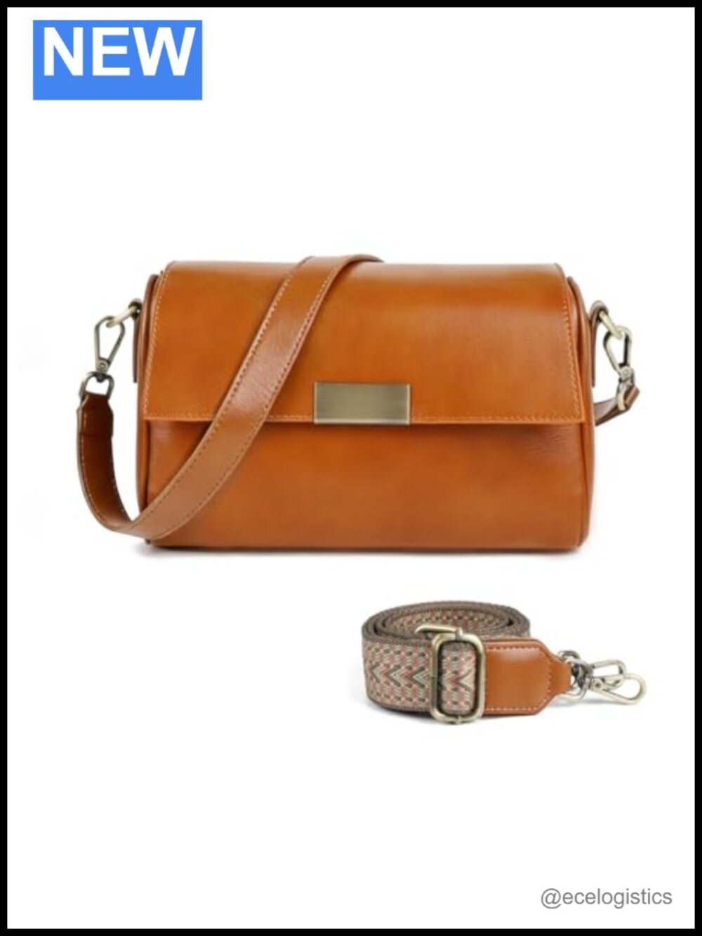 Genuine Leather Crossbody Bag Convertible Shoulder Purse Women 7 Pockets